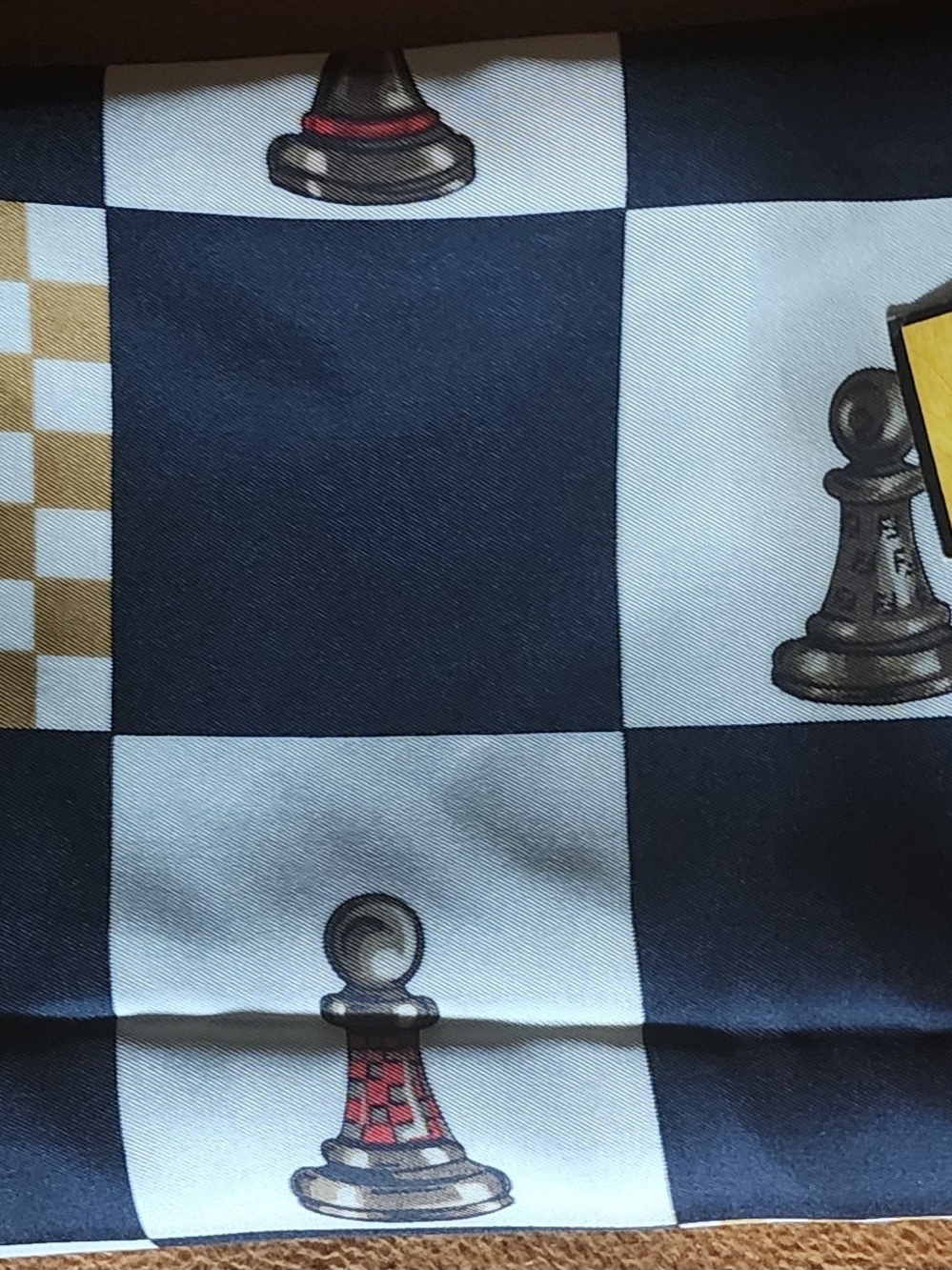 Fendi Black and Tan Chess-Print Scarf